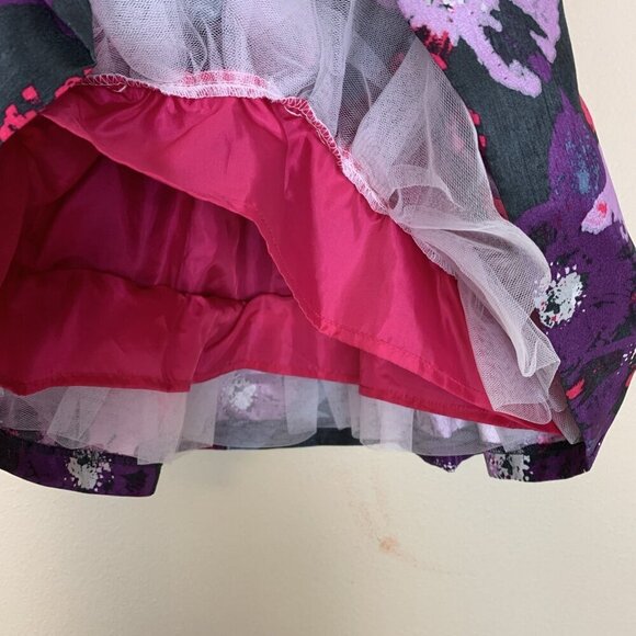 Gymboree Girls 6-12 Months Dress Pink Floral Tulle Bow Wedding Spring Party - Picture 6 of 11